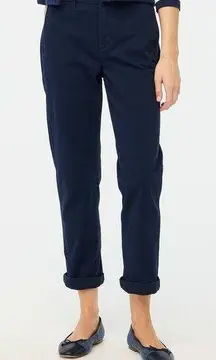 NWT J.Crew Factory High-rise girlfriend chino pant navy 00 sliced cover or sew