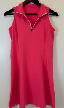 🪩 Hot Pink Unmarked Sleeveless Athletic/ Tennis Dress Athleisure, Sporty Small