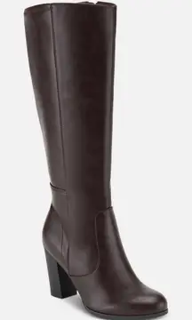 Style & Co Elegant Brown Knee-High Women's Boots Size 7W Extra Wide Calf