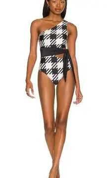 BEACH RIOT Carlie One Piece in Houndstooth Small New Womens Swimsuit