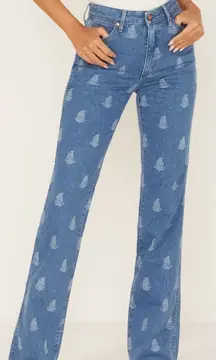 NWT‎ WRANGLER Westward 626 High Rise Bootcut Paisley Print Indigood Size 26 x 32