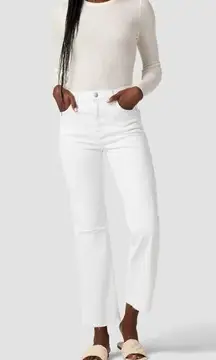 Hudson Jeans Hudson Remi High-Rise Straight Crop Jean White Raw Hem Size 28