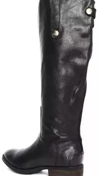 Sam Edelman Penny 2 Women's Black Zip Wide Calf Leather Dress Boot Size 6M