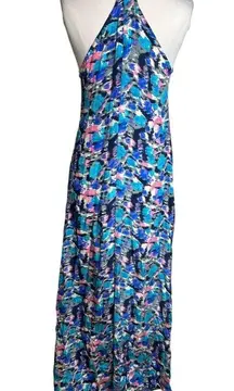 Tolani silk maxi dress Sz S colorful