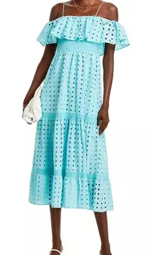 T Tahari Eyelet Midi Dress Size Medium‎