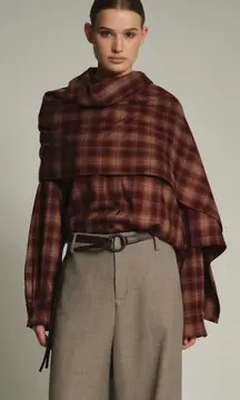 Source Unknown Plaid Scarf Shirt, Sienna