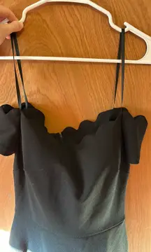 Black Bead Off The Shoulder Floral Dress