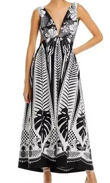 FARM Rio Macaw Elegance Black and White Maxi Dress XS