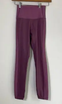 NWT P’tula High Waist Ribbed Panel Leggings in Mauve – Size Small
