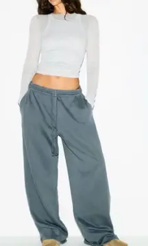 Skims NWT Boyfriend Fleece Baggy Sweatpants Zircon Size S Oversized