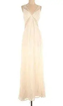 NWT Reformation Zarrah in Ivory Lace Trim V-neck Sleeveless Maxi Dress 6 $388