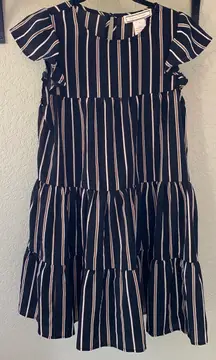 black striped Tiered ruffle dress