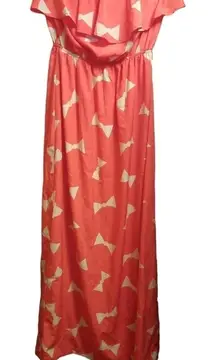 Peach Love California Maxi Dress Strapless Small