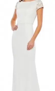 NWT leena Mac Duggal 55718 White
Beaded Cap Sleeve Column
Dress Sz 8 $398