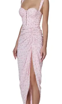 ADEIRLINA You‎ Are Firework Floral Corset Midi Dress Pink NWT XS