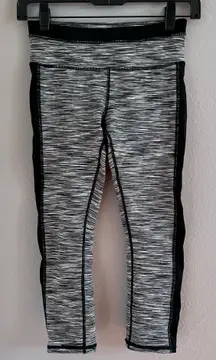Black/Gray Space Dyed Cropped Workout Leggings