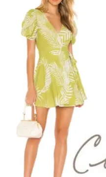 Cleobella Remington Lime Green Palm Print Romper