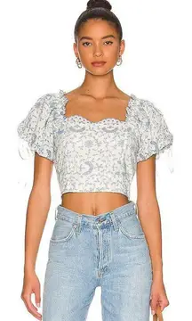 LoveShackFancy melina top in ivory shores