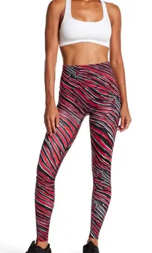 K-DEER Hudson Animal Print Red Zebra Full Length Legging- Size Medium