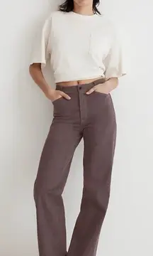 Madewell The Emmett Wide-Leg Pant: Garment Dyed Edition in Chalked Fig 33