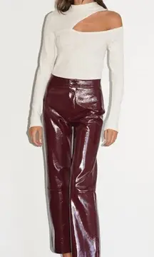 NWT LNA Crinkle Patent Pant in Wine Size L