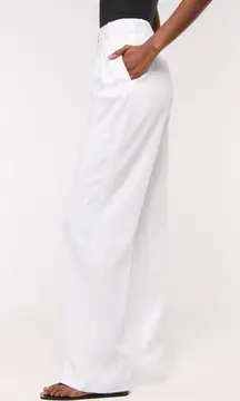 Abercrombie & Fitch White Wide-Leg Pants