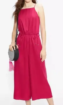 Ted Baker Melnie Drawstring Waist Wide Leg Jumpsuit 1/XS/4 Lyocell Classic