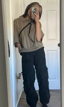 Y2K Lowrise Black Cargo Pants