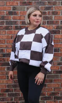 Mocha Checkered Sweater 