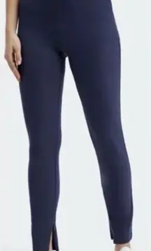 Fabletics Women's Ponte Skinny Zip Split Hem Pant Navy Blue Medium #689