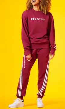 Adidas x Peloton Unisex Sweatshirt Jogger Tracksuit Set Victory Crimson Small S