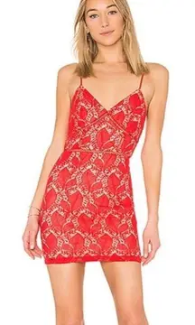 Revolve Kensie Lace Red Mini Dress