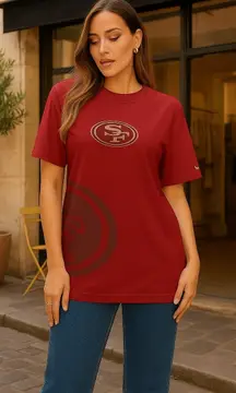 San Francisco 49ers Women's Red Nike Boxy Crop Tee M NWT