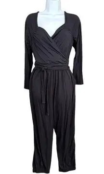 NWT Daily Practice Anthropologie Womens Stretch Lounge Jumpsuit Black Medium New