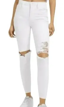 GOOD AMERICAN Good Waist High-Rise White Distressed Crop Jeans NWT $139 Size‎ 4