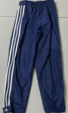 Navy Blue White 3-Stripe Zipper Windbreaker Track Pants Sweats Sweatpants Bottoms Size M 🧿