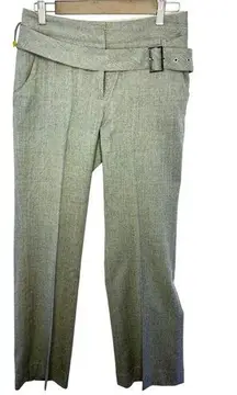 Anne Klein Suit 98%‎ Wool Grey Belted Dress Slacks/Trousers Size 6 30x31