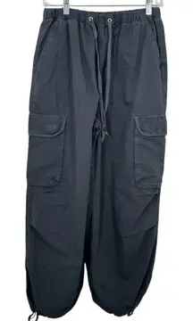BP Cargo Pants Women Charcoal Gray Drawstring Elastic Waist Jogger Size S NWOT
