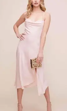 Gaia Blush Pink Cowl Neck Midi Dress