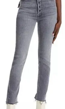 MOTHER The Pixie Dazzler Ankle Fray Jeans in Digging Up Dirt Gray size 30