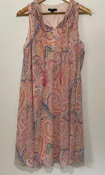 Pink Paisley Print Sleeveless Dress