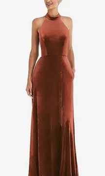 Threads Auburn Moon Velvet Halter Dress