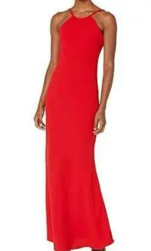 Red Halter Neck Maxi Formal Sexy Gown Dress