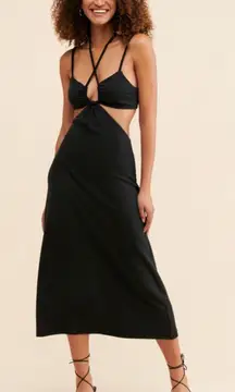Third form Chic Black Cutout Midi Dress