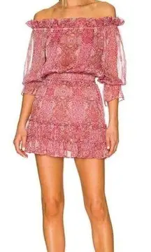 MISA LOS ANGELES Washed Rose Pink Danae Floral Blouson Mini Dress Sz XS NWT