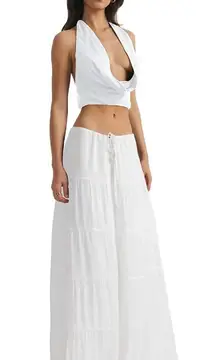 SNDYS Ophelia Skirt in White XX-Small New Womens Maxi Long