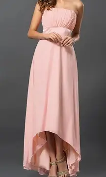 Alfred Angelo Pink Hi-Lo 4 EUC Formal Prom Dress