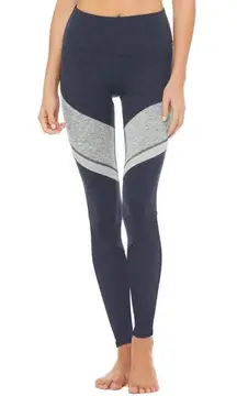 ALO Navy And Grey Heathered Leggings 