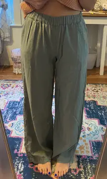 Green Linen Pants