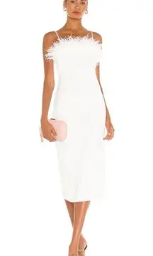 Elliatt | Harley Dress In Ivory With Feathers Size XS